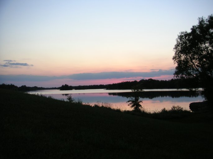 View over the lake from our observing site.