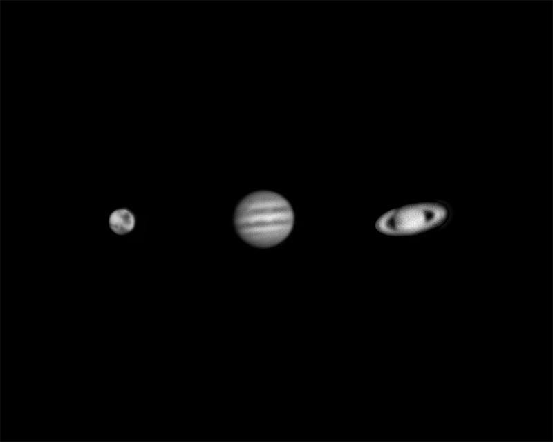 Mars, Jupiter & Saturn