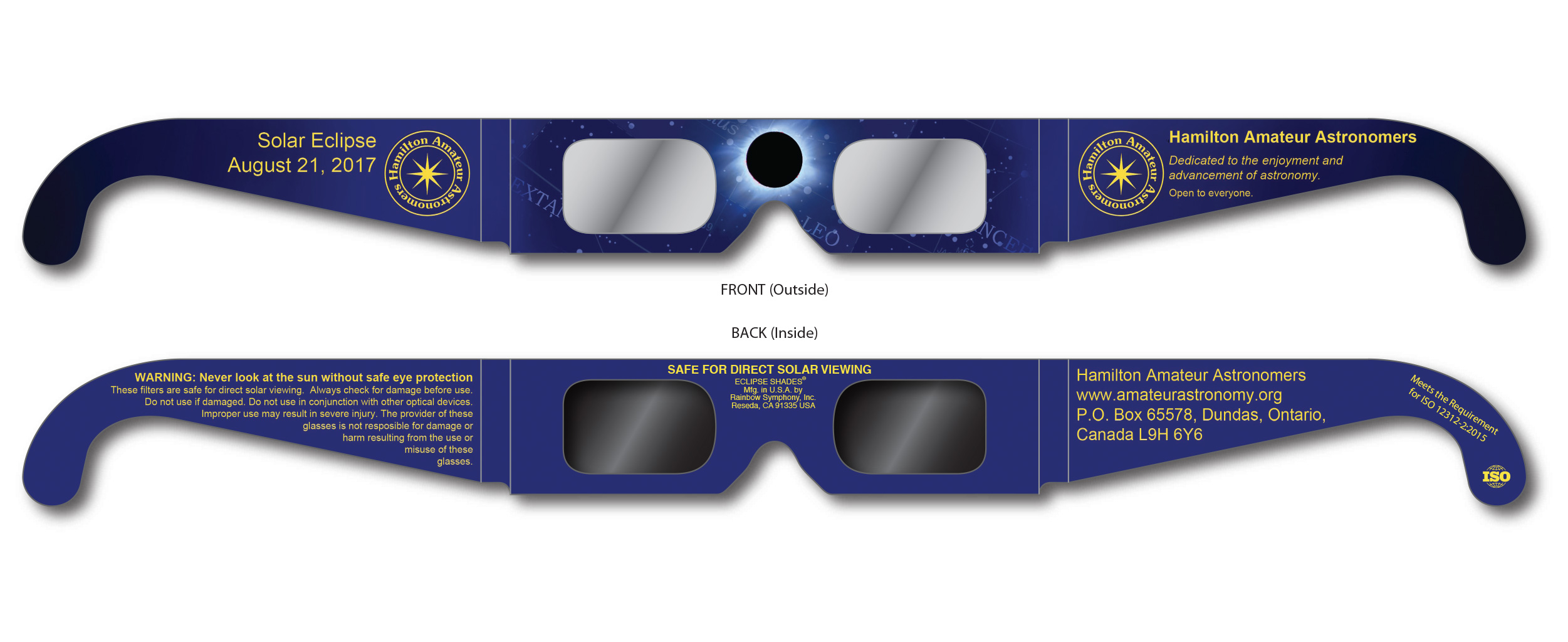 10x Solar Eclipse Glasses Sun Shades Oaks Optical Pole Total Solar Eclipse 
